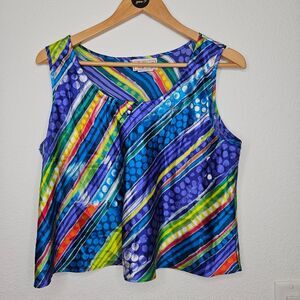 California Dynasty Sleeveless Top, Colorful, Polyester, Women's Size Large